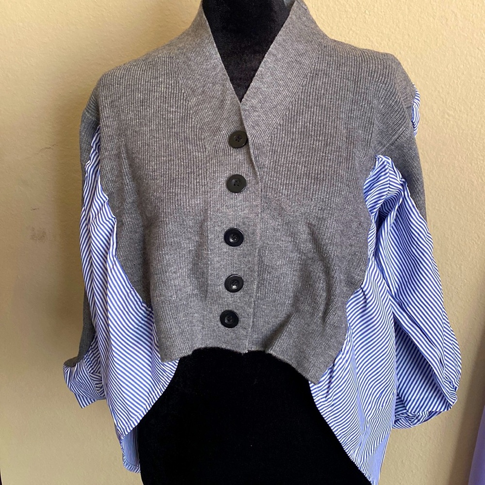 Gray Knit Crop Top